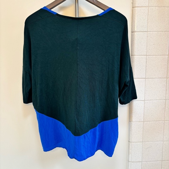 Vintage Mason Royal Blue and Forest Green Blouse Small Academia - Picture 3 of 7